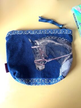 IOSIS by Yves Delorme Equestrian Tapestry Pouch |  Made in France